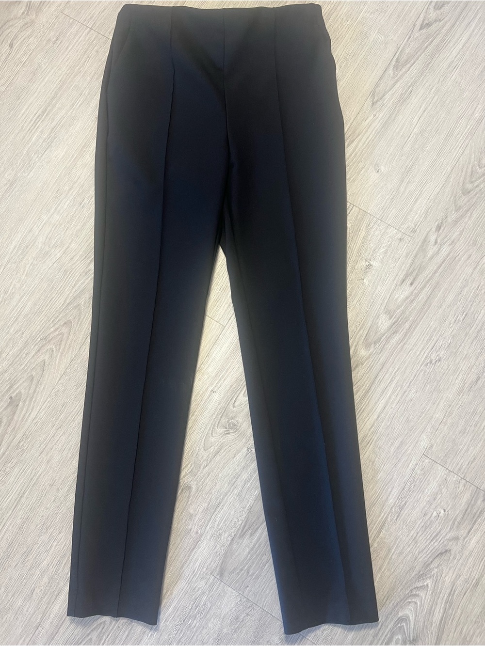 Rachel Zoe Black Creased Straight-Leg Trousers
